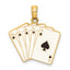 14K Enamel Playing Cards Royal Flush Charm
