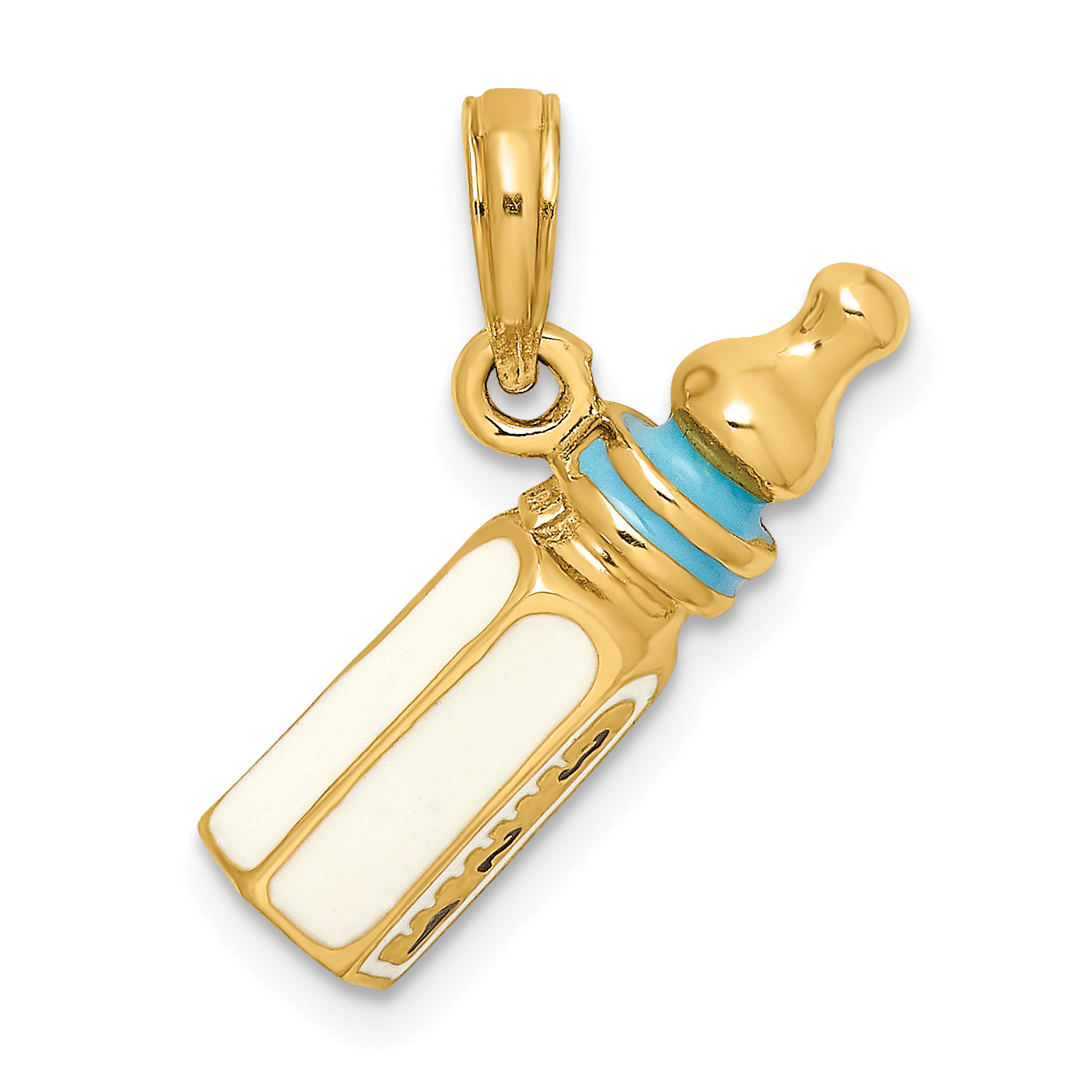 14K 3-D w/ Enamel Baby Bottle Charm Main image