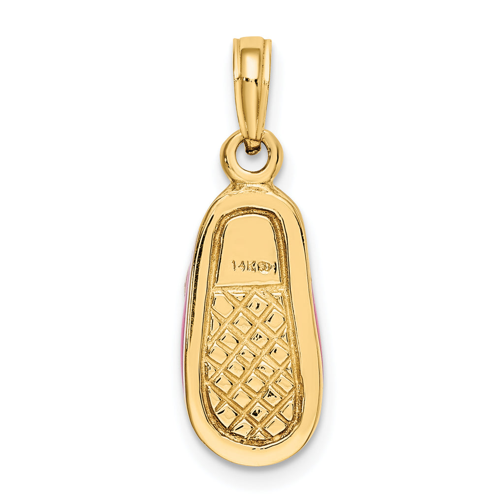 14K 3-D w/ Pink Enamel Baby Shoe Charm