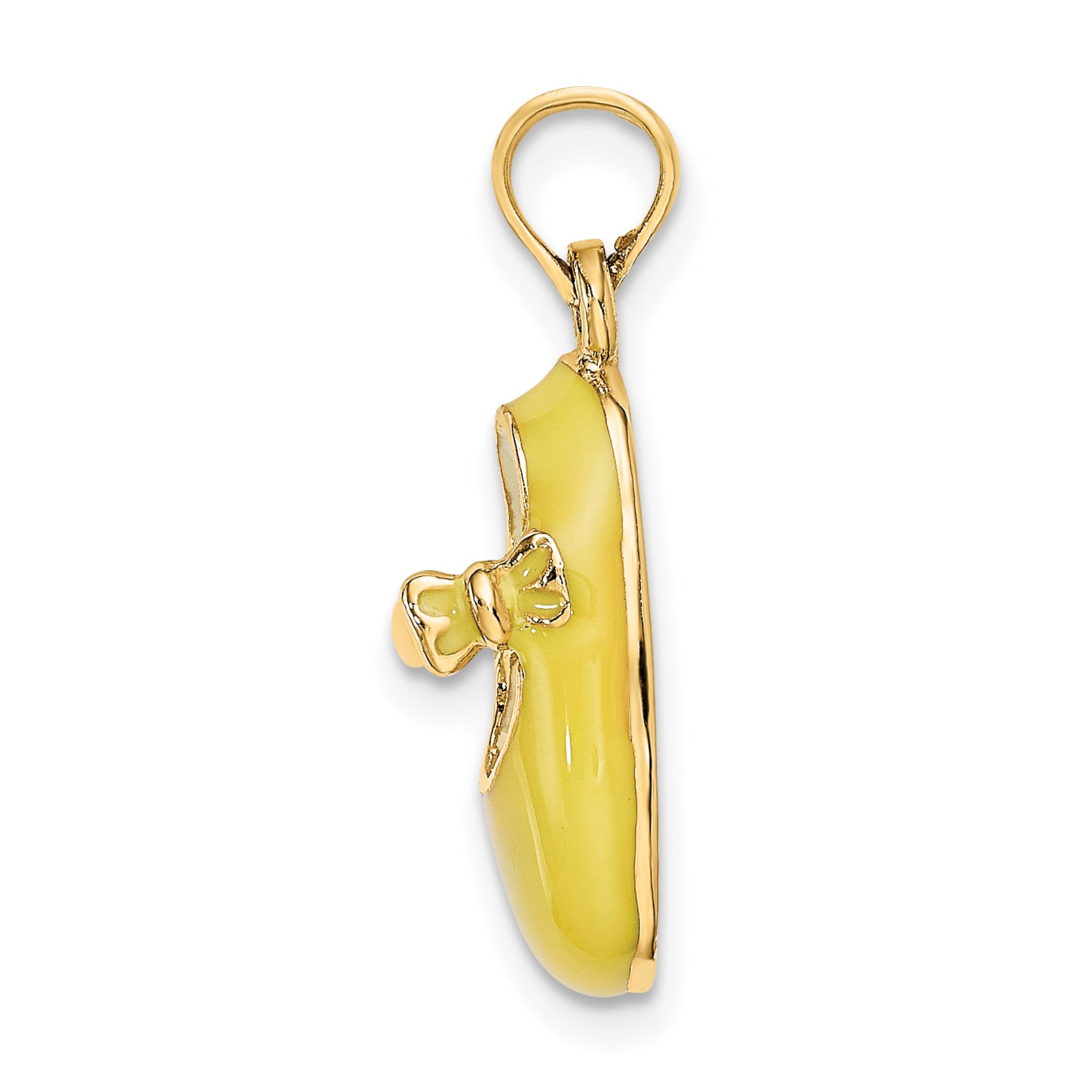 14K 3-D w/ Yellow Enamel Baby Shoe Charm Secondary image