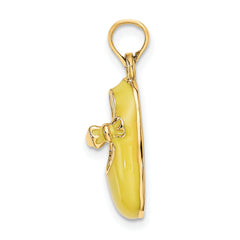 14K 3-D w/ Yellow Enamel Baby Shoe Charm