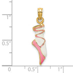 14K 3-D Enamel Ballet Shoe Charm