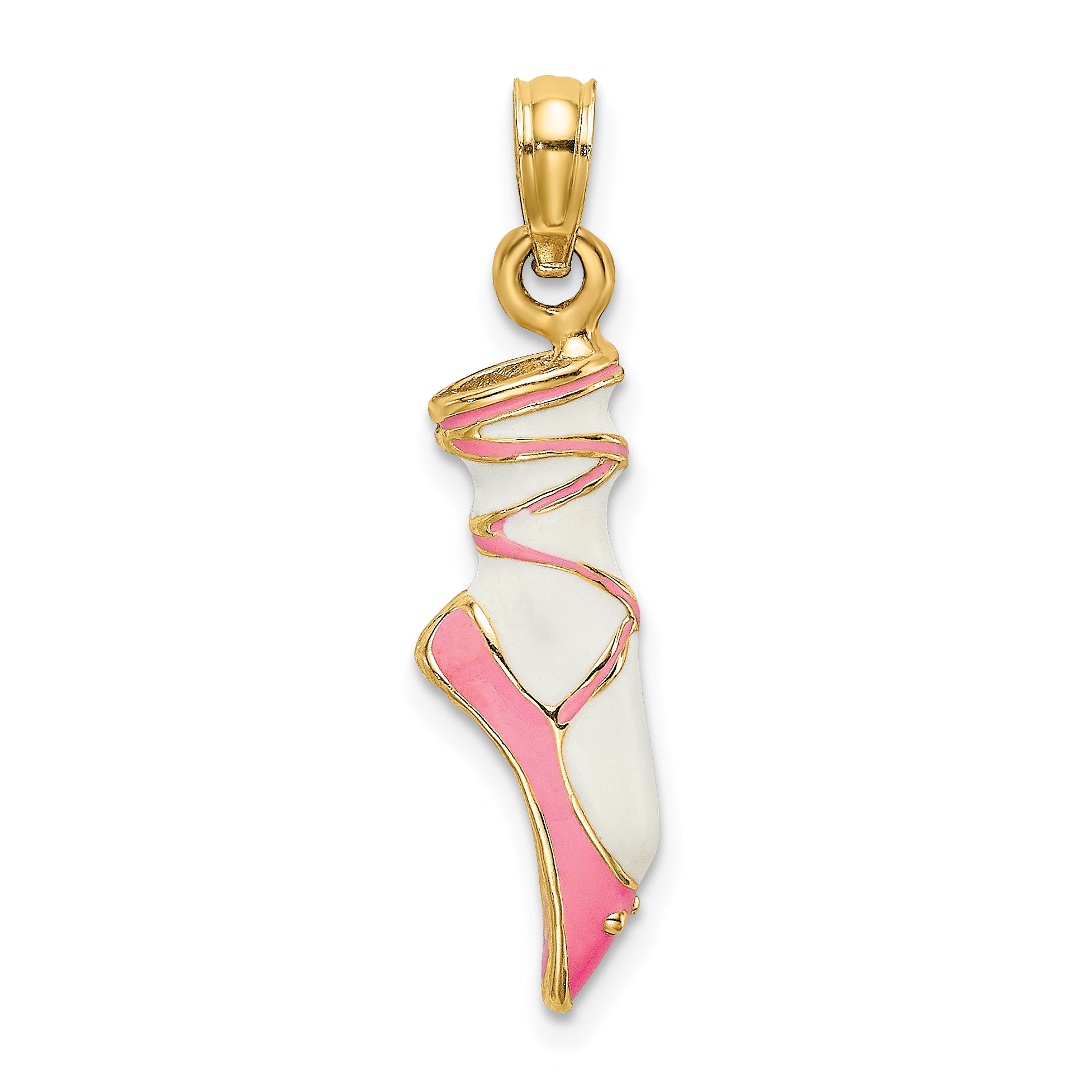 14K 3-D Enamel Ballet Shoe Charm Main image