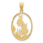 14K Enamel Angelfish In Underwater Scene Charm