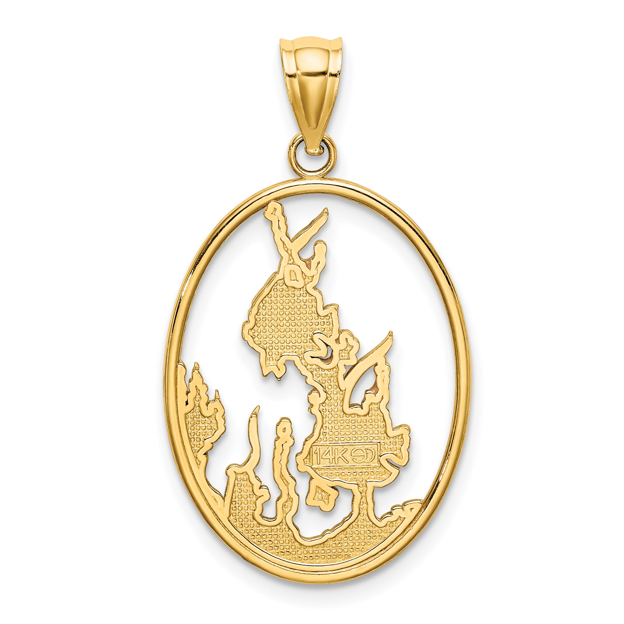 14K Enamel Angelfish In Underwater Scene Charm