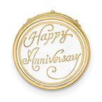 14K 3-D HAPPY ANNIVERSARY Cake w/Yellow Frosting Charm