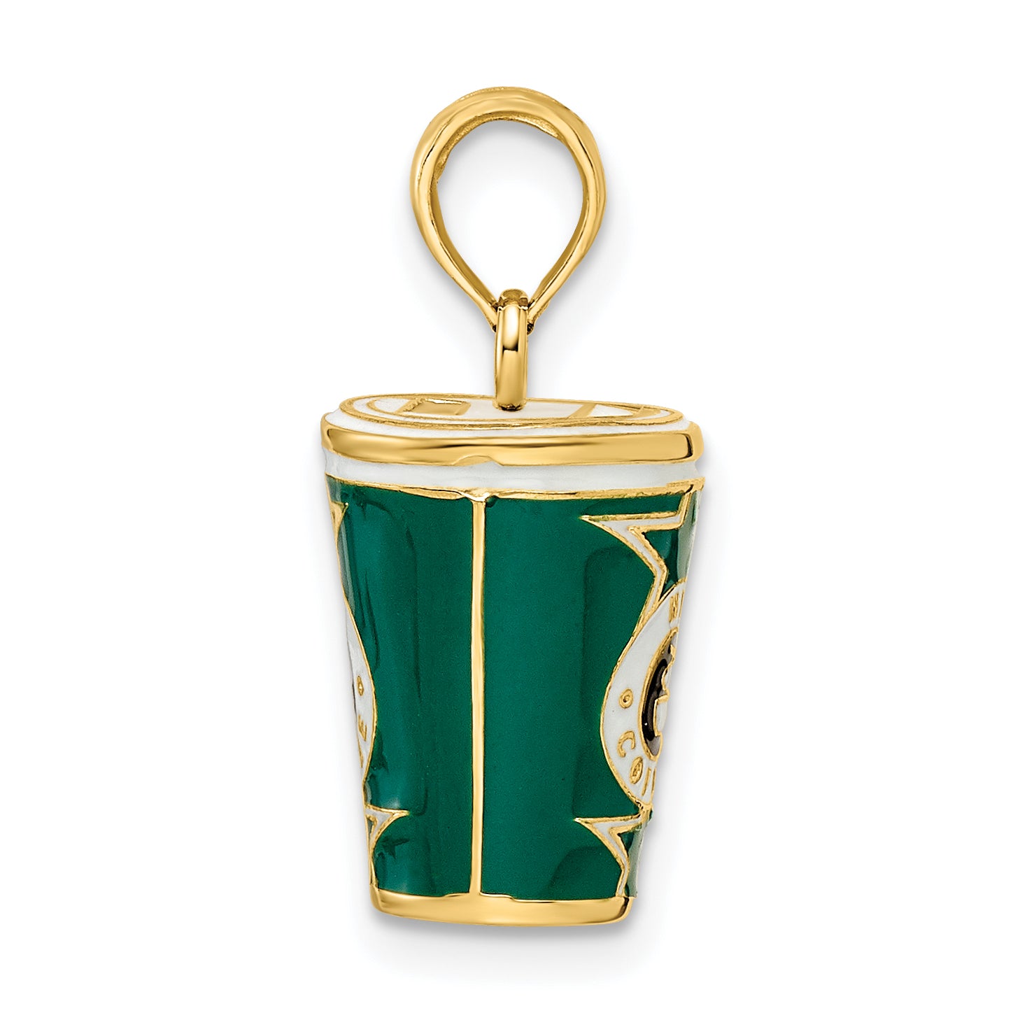 14k 3-D Multi-color Enameled Coffee Cup Charm Secondary image