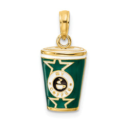 14k 3-D Enameled Coffee Cup Charm