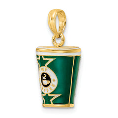 14k 3-D Enameled Coffee Cup Charm