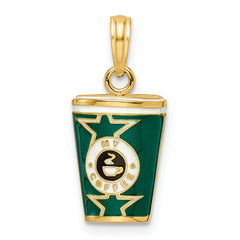 14k 3-D Enameled Coffee Cup Charm