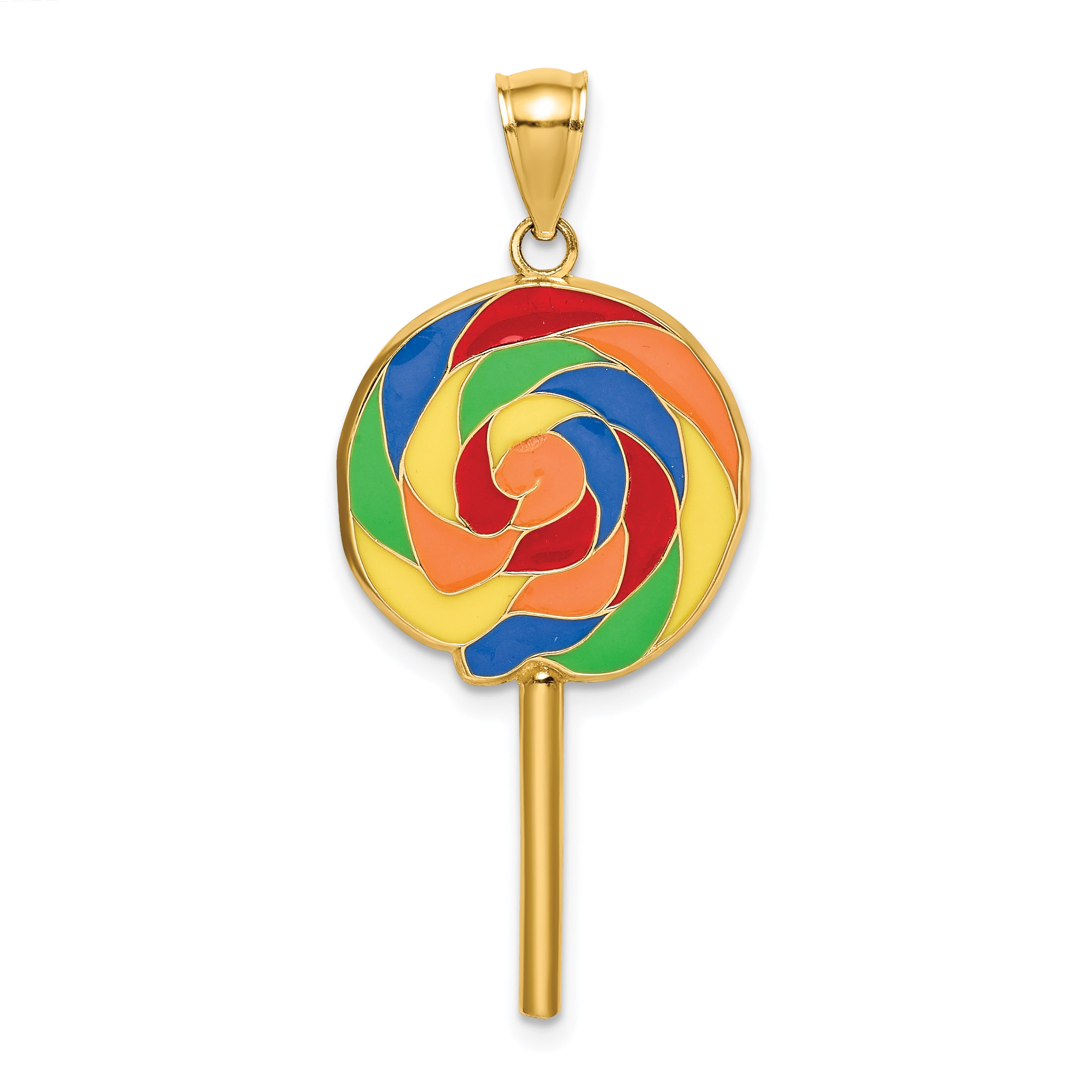 14K w/Multi-Color Enamel 3-D Lollipop Charm Main image