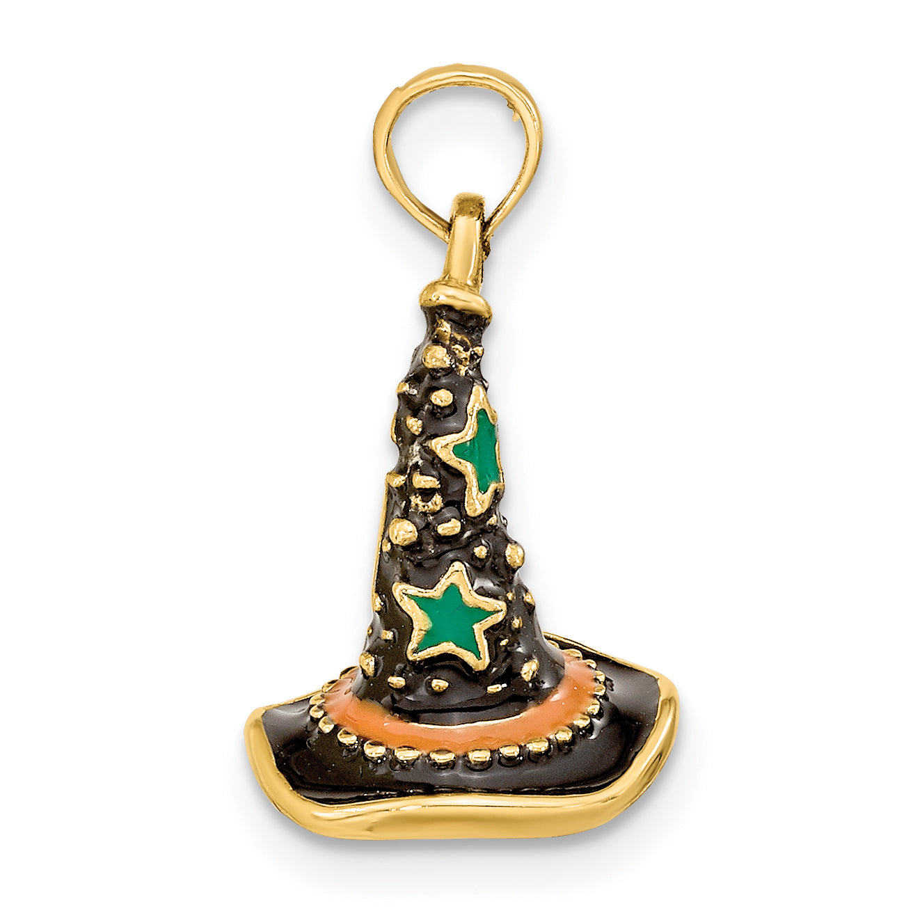 14K w/ Enamel 3-D Witch's Hat (Halloween) Charm Secondary image