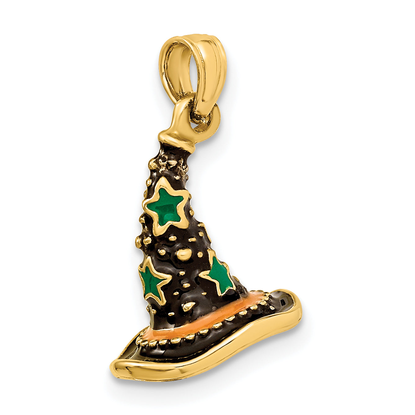 14K w/ Enamel 3-D Witch's Hat (Halloween) Charm
