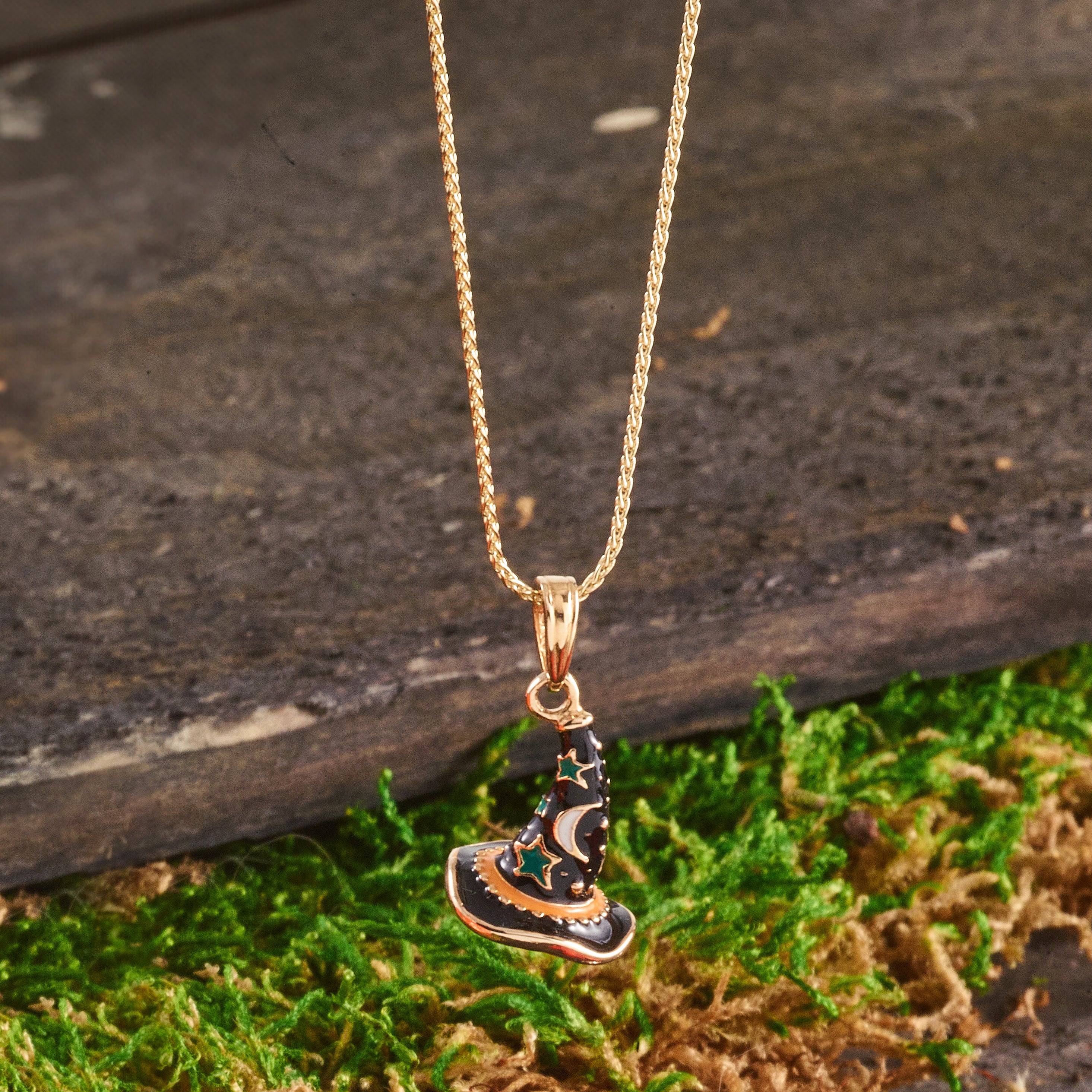 14K w/ Enamel 3-D Witch's Hat (Halloween) Charm
