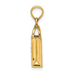 14K 3-D Enameled Jack-o-Lantern Trick or Treat Bag Charm