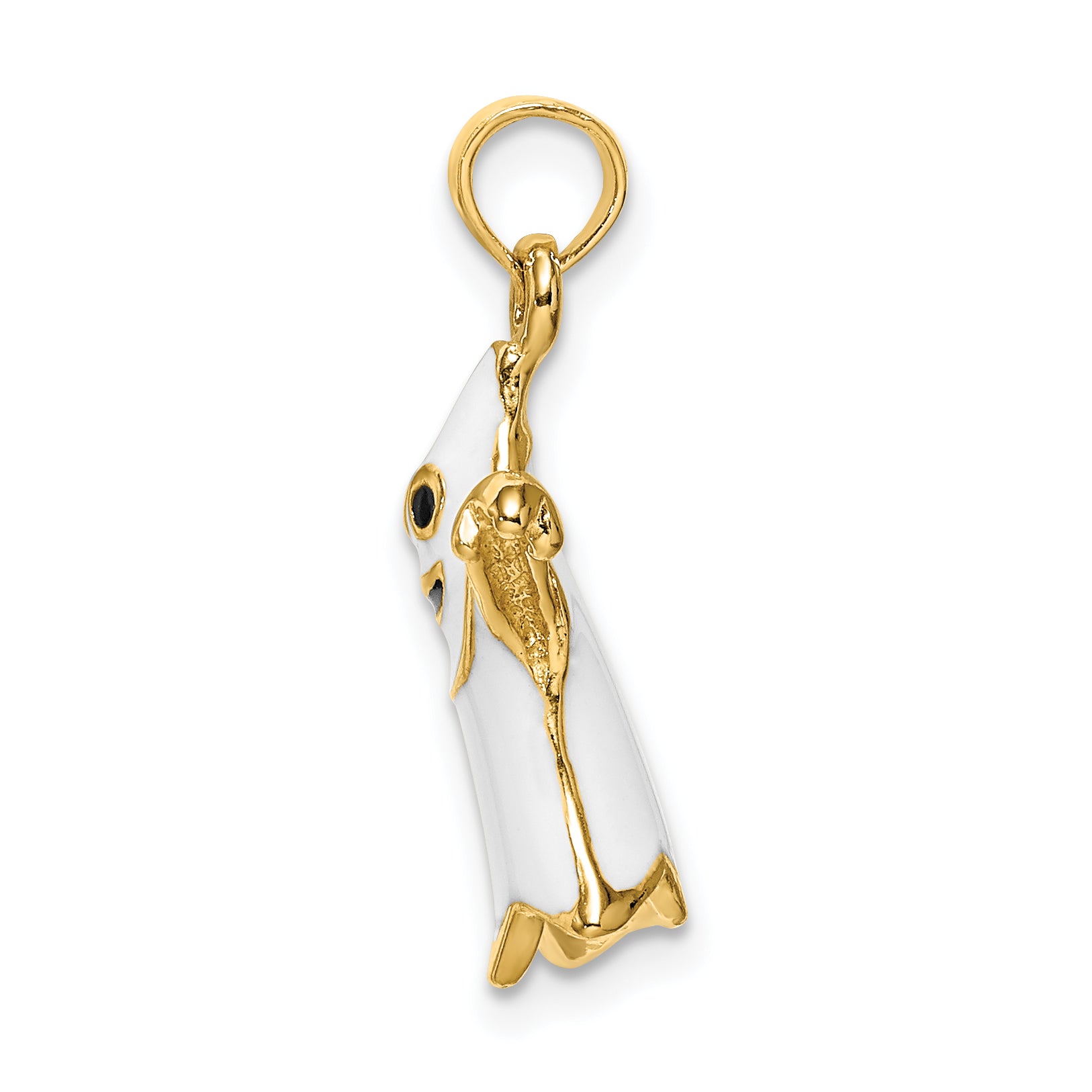 14K 3-D Enameled Ghost Charm Secondary image