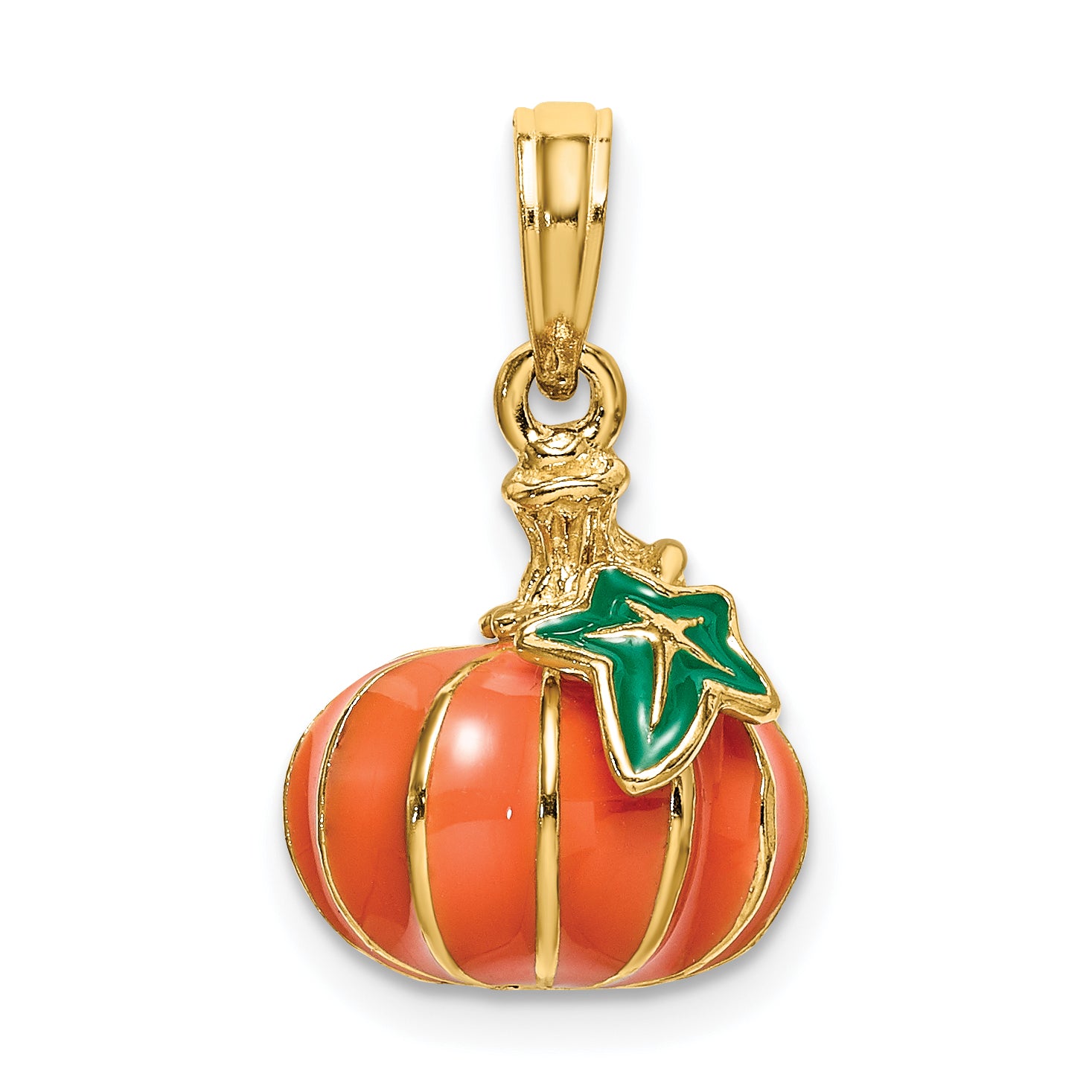 14K 3-D Enameled Pumpkin Charm Main image