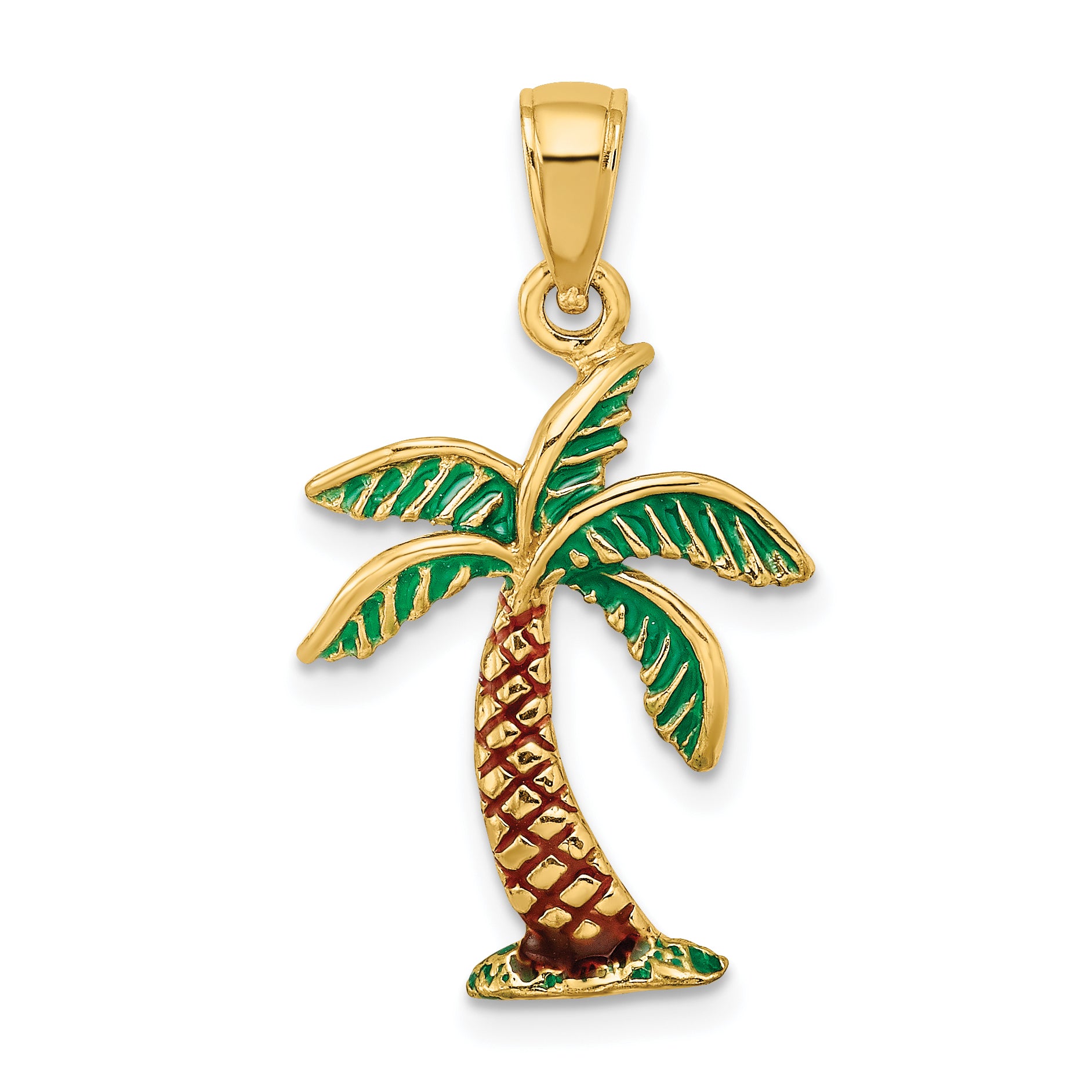 14K Enamel Palm Tree Charm Main image