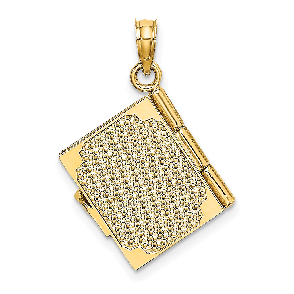 14K Enameled 3D Moveable MY LOVE STORY Book Pendant
