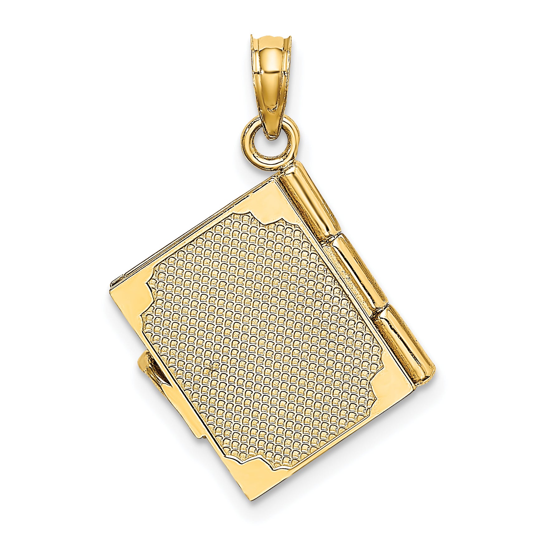 14K Enameled 3D Moveable MY LOVE STORY Book Pendant