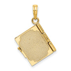 14K Enameled 3D Moveable MY LOVE STORY Book Pendant