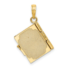 14K Enameled 3D Moveable MY LOVE STORY Book Pendant