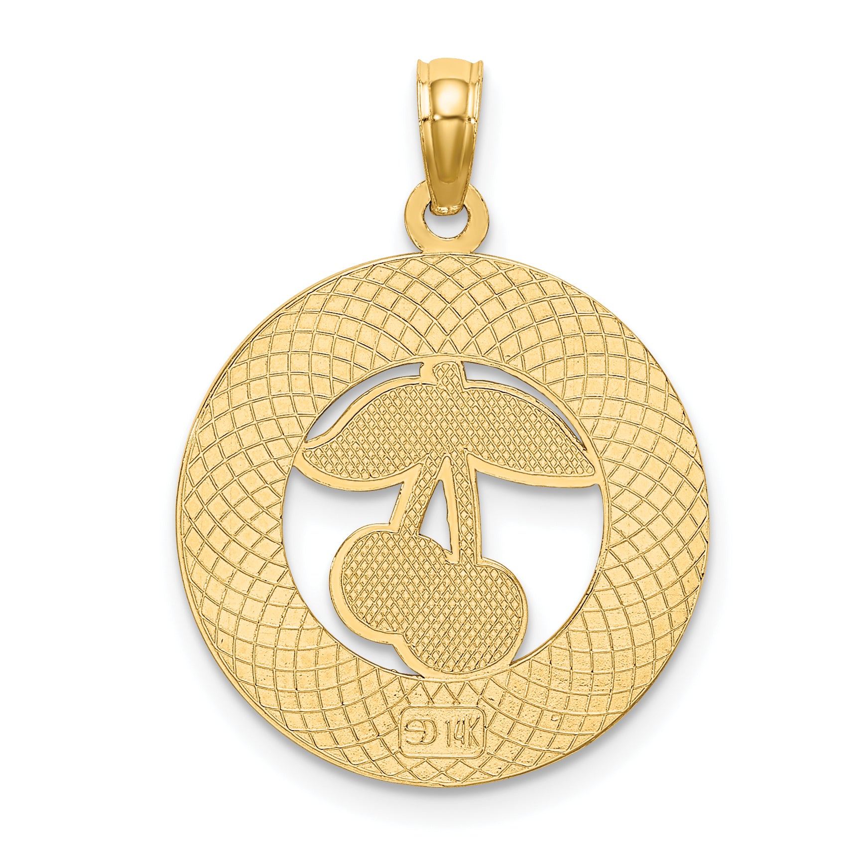 14K TRAVERSE CITY MI Enamel Cherry Charm