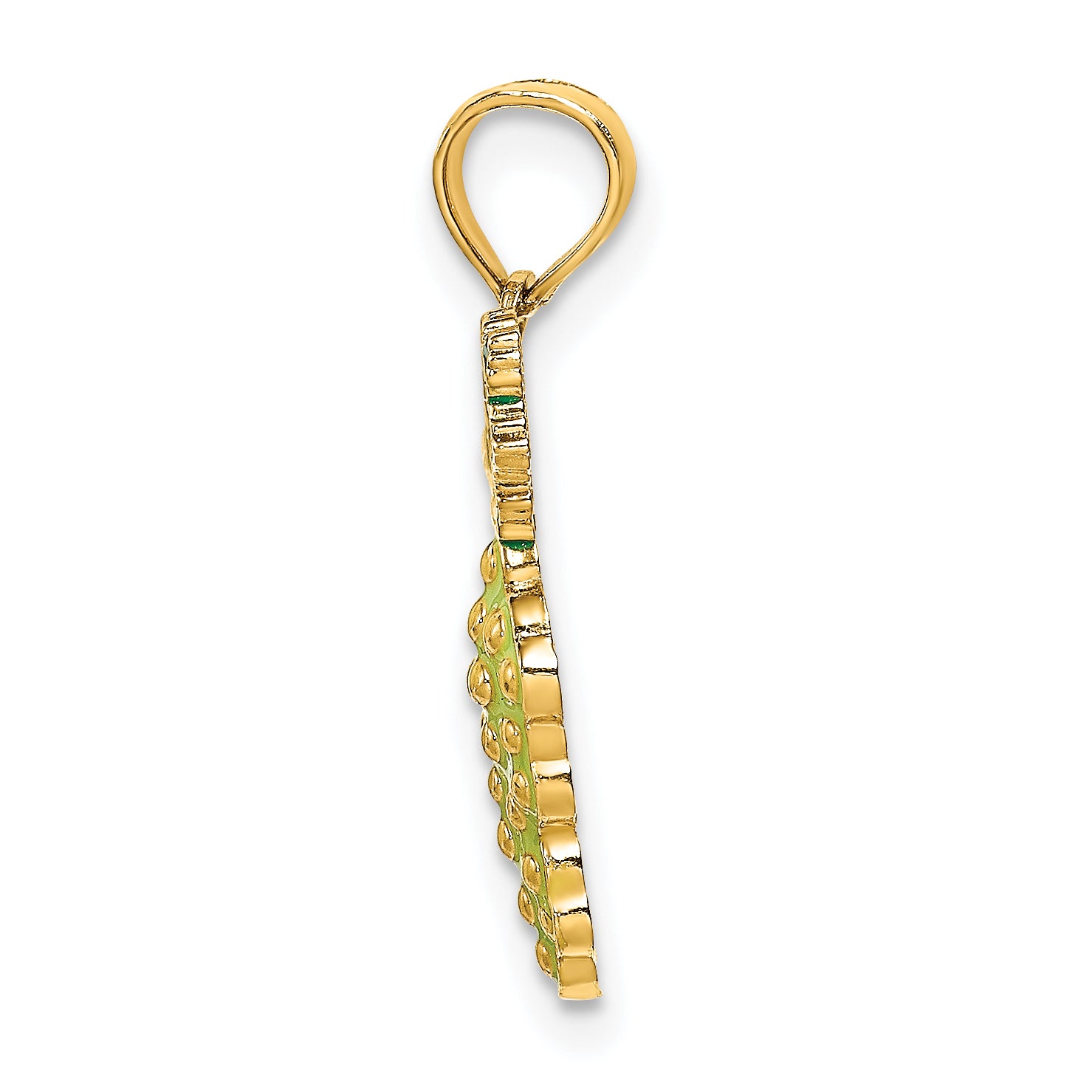 14K W/ Enamel Grapes W/ Stem and Leaf Charm