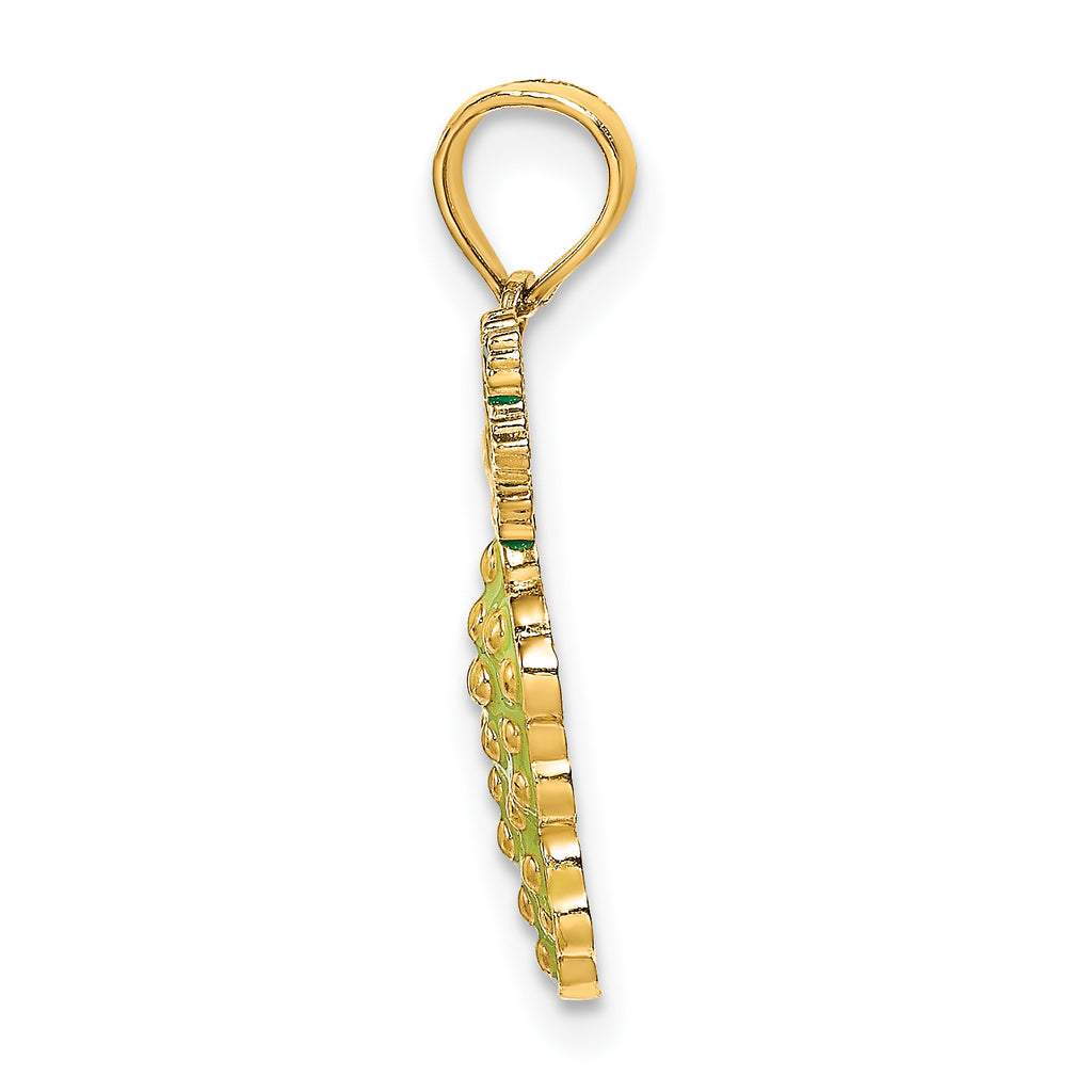 14K W/ Enamel Grapes W/ Stem and Leaf Charm