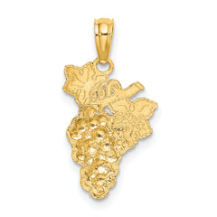 14K W/ Enamel Grapes W/ Stem and Leaf Charm