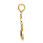 14K W/ Enamel Cherries With  Leaf Charm