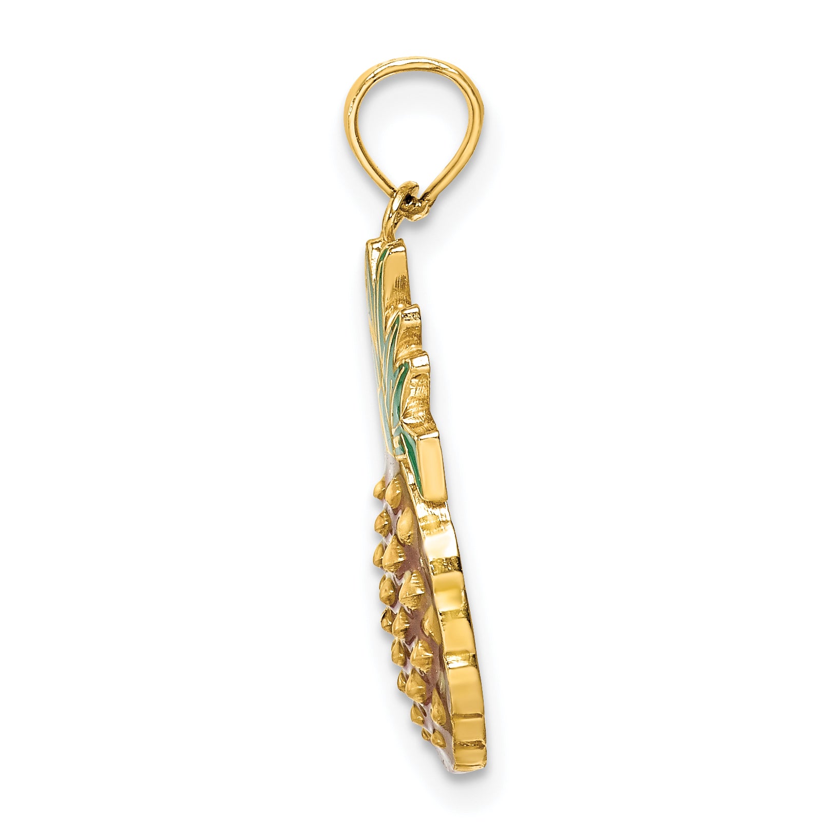 14K w/ Enamel 2-D Pineapple Charm Secondary image