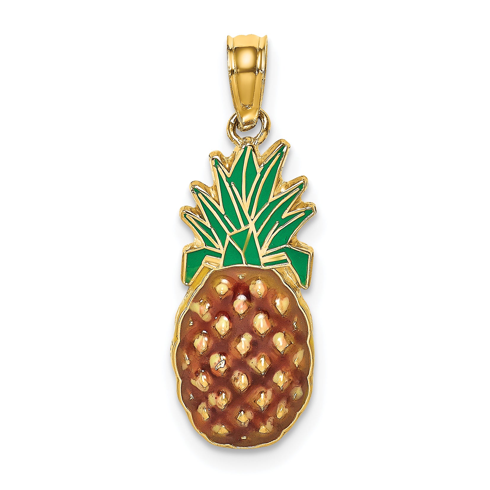 14K w/ Enamel 2-D Pineapple Charm Main image