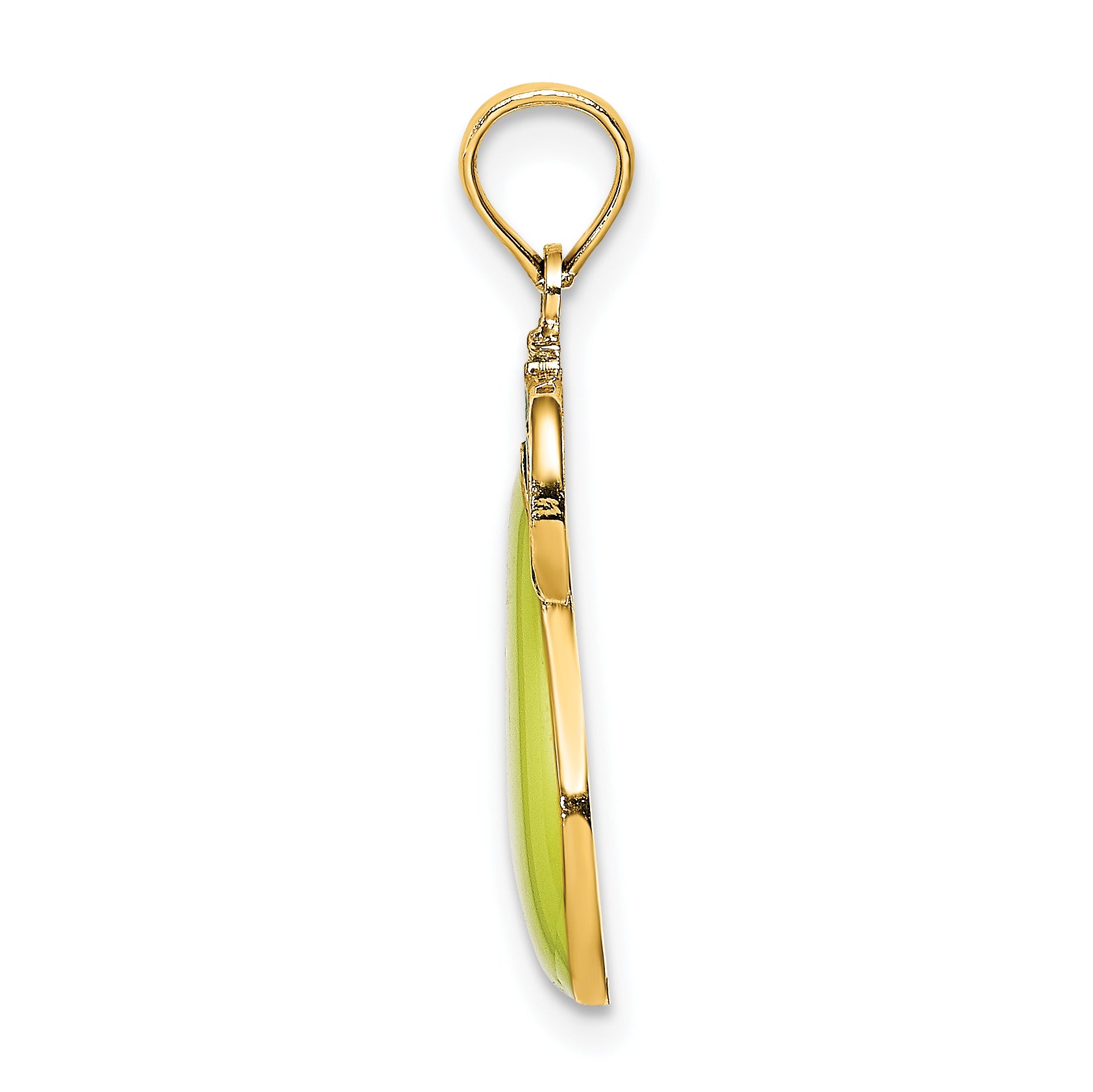 14K W/ Enamel Pear With Stem and Leaf Charm Secondary image