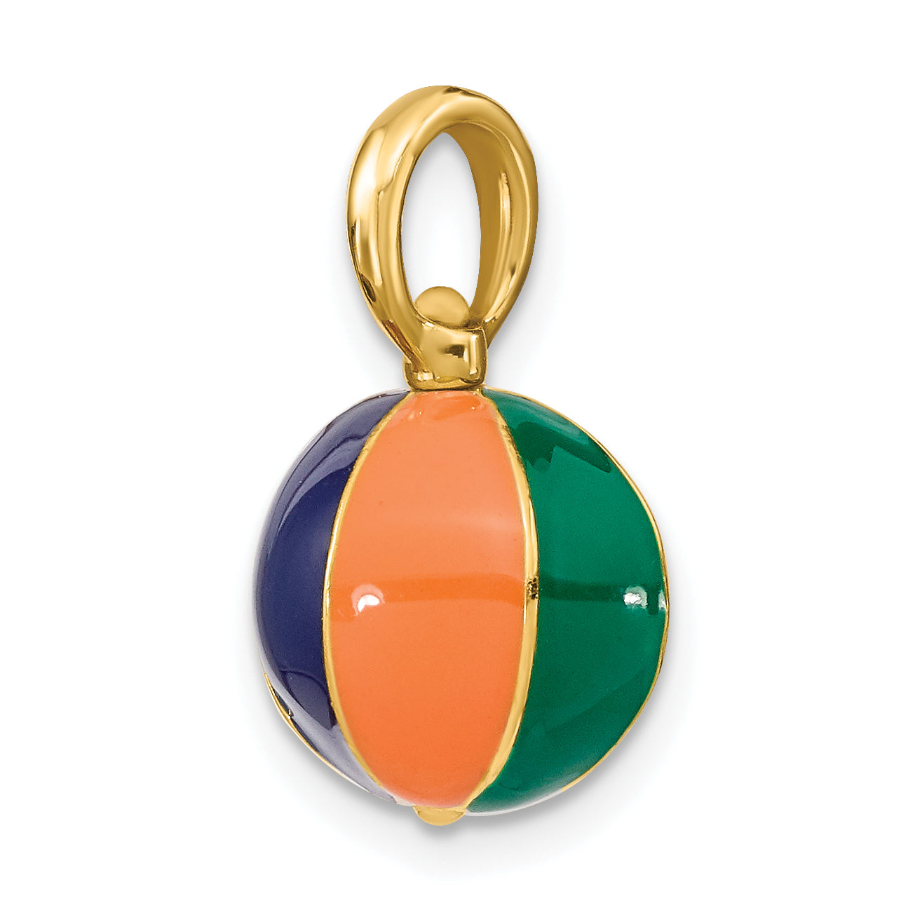 14K 3-D Multi Color Enamel Beach Ball Charm