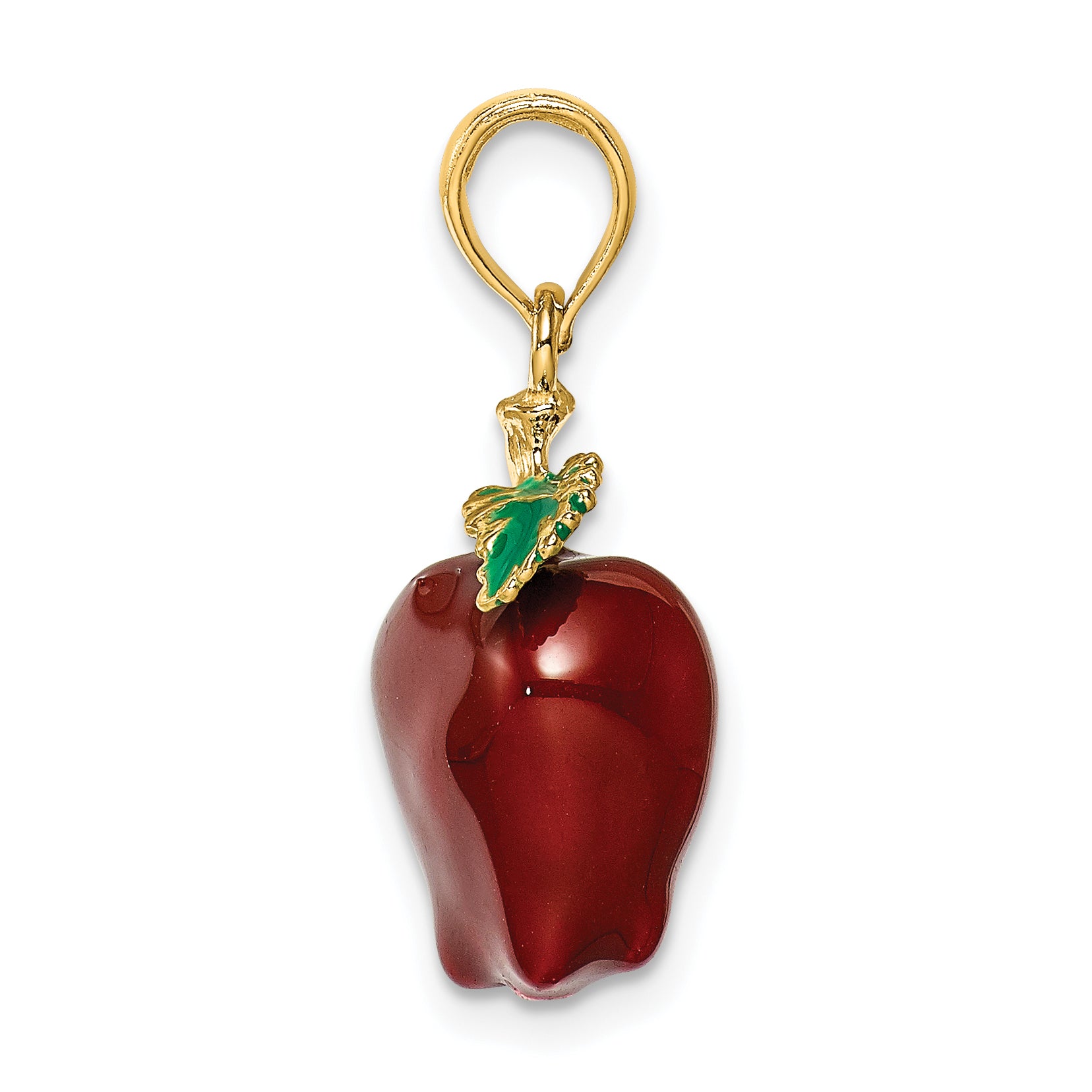 14K w/ Enamel 3-D Red Delicious Apple Charm Secondary image