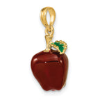 14K w/ Enamel 3-D Red Delicious Apple Charm