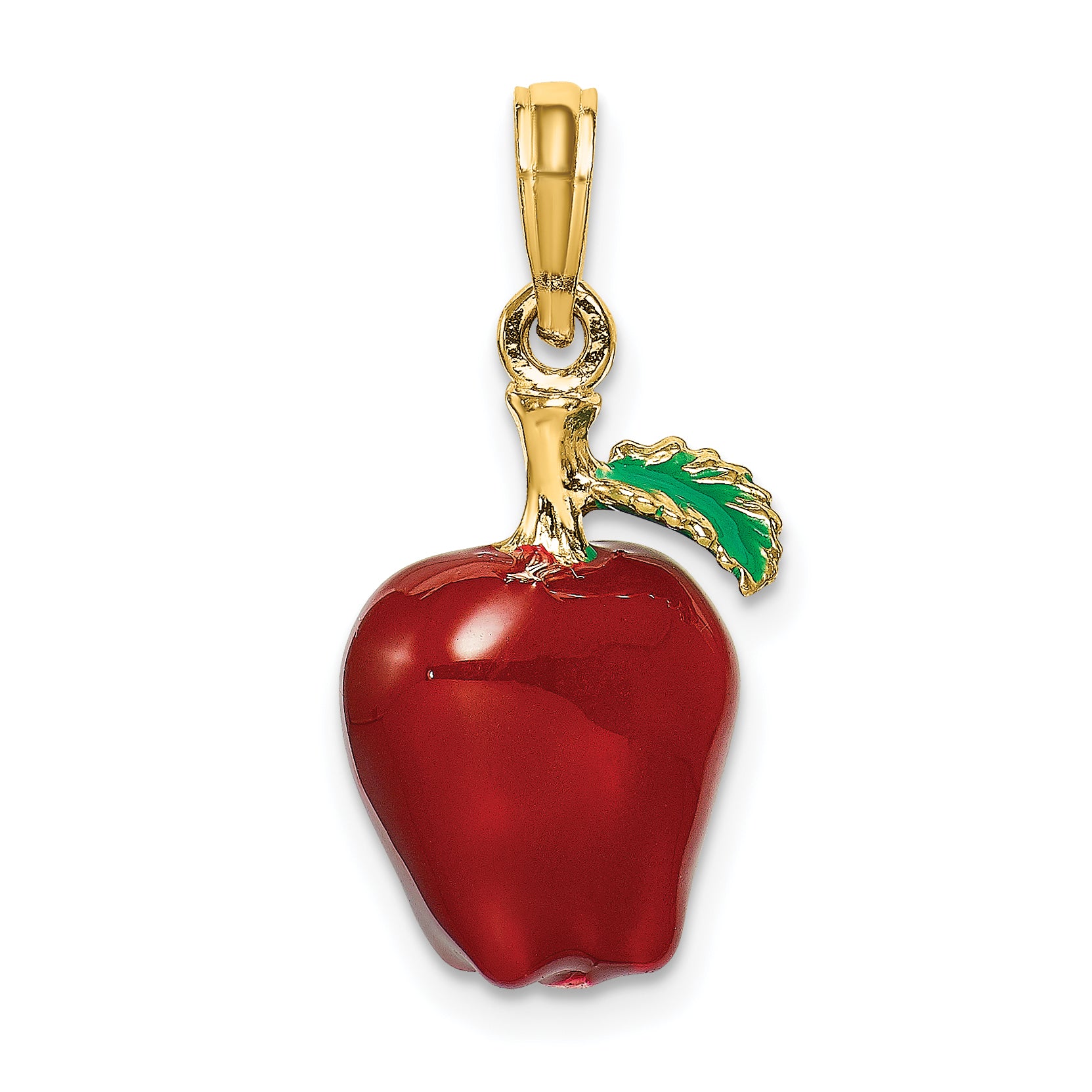 14K w/ Enamel 3-D Red Delicious Apple Charm Main image