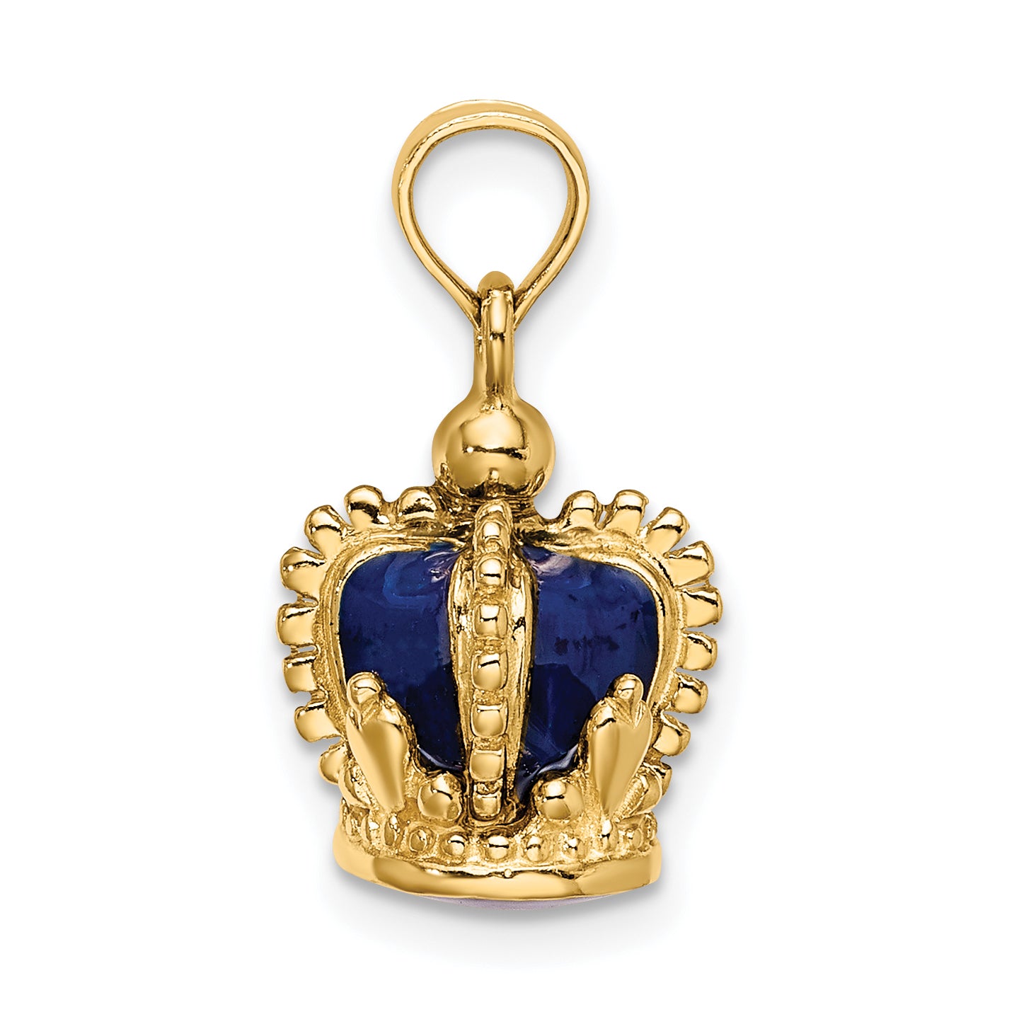 14K 3-D w/ Blue Enamel Inside Crown Charm Secondary image
