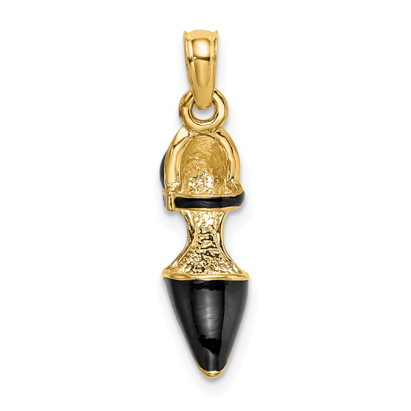14K 3-D Black Enamel Closed Toe High Heel Charm Main image