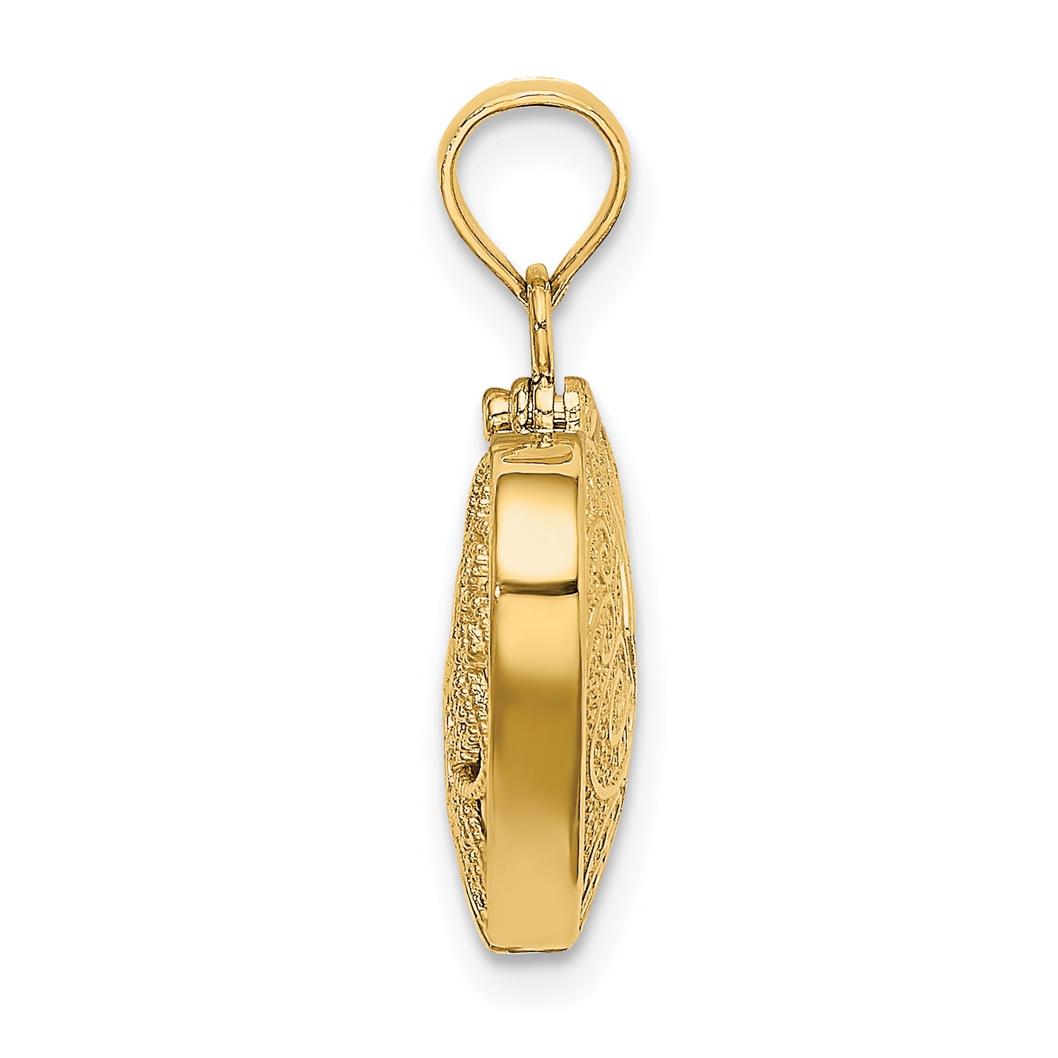 14K 3-D Reversible Heart Opens Charm