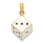 14K 3-D Enamel Dice Charm