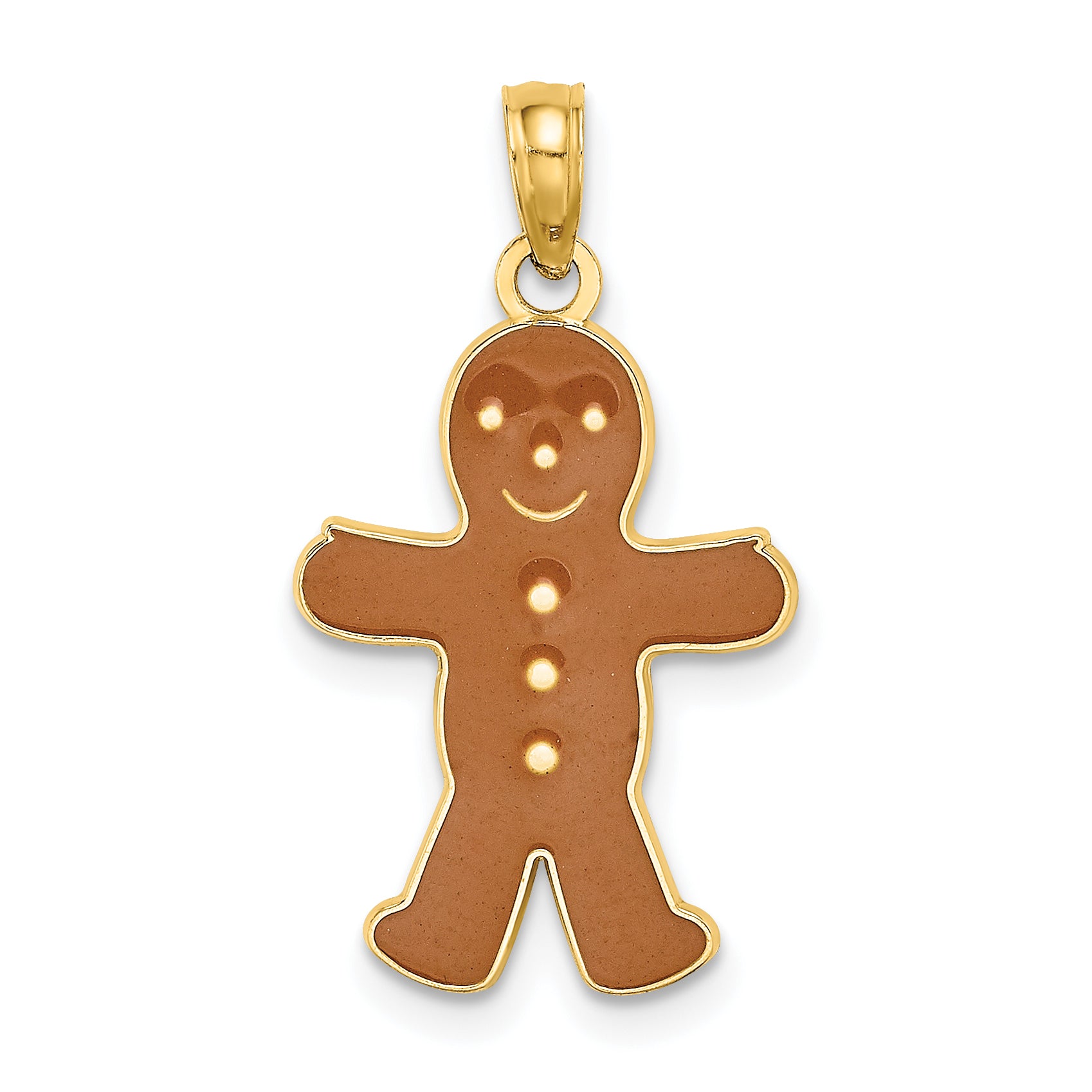 14K 3-D Enameled Gingerbread Man Charm Main image