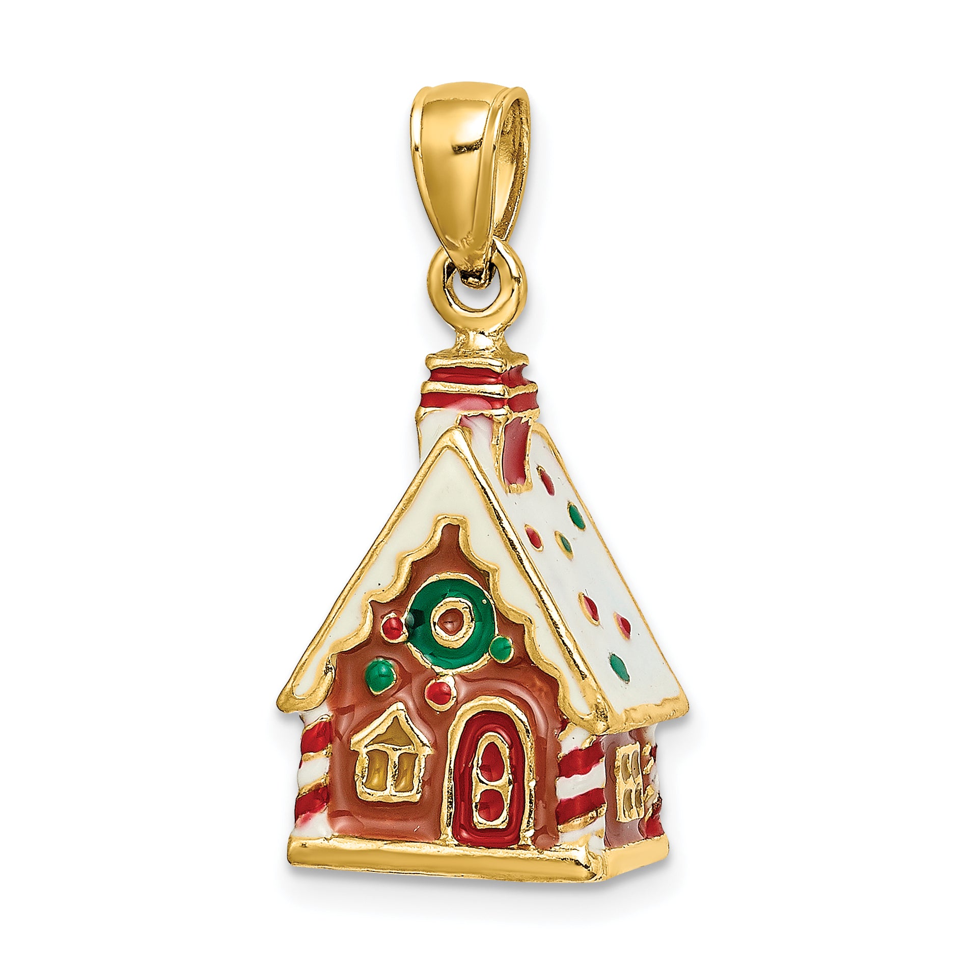 14K 3-D Enamel Gingerbread House Charm Secondary image