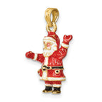 14K 3-D Enamel Santa Charm