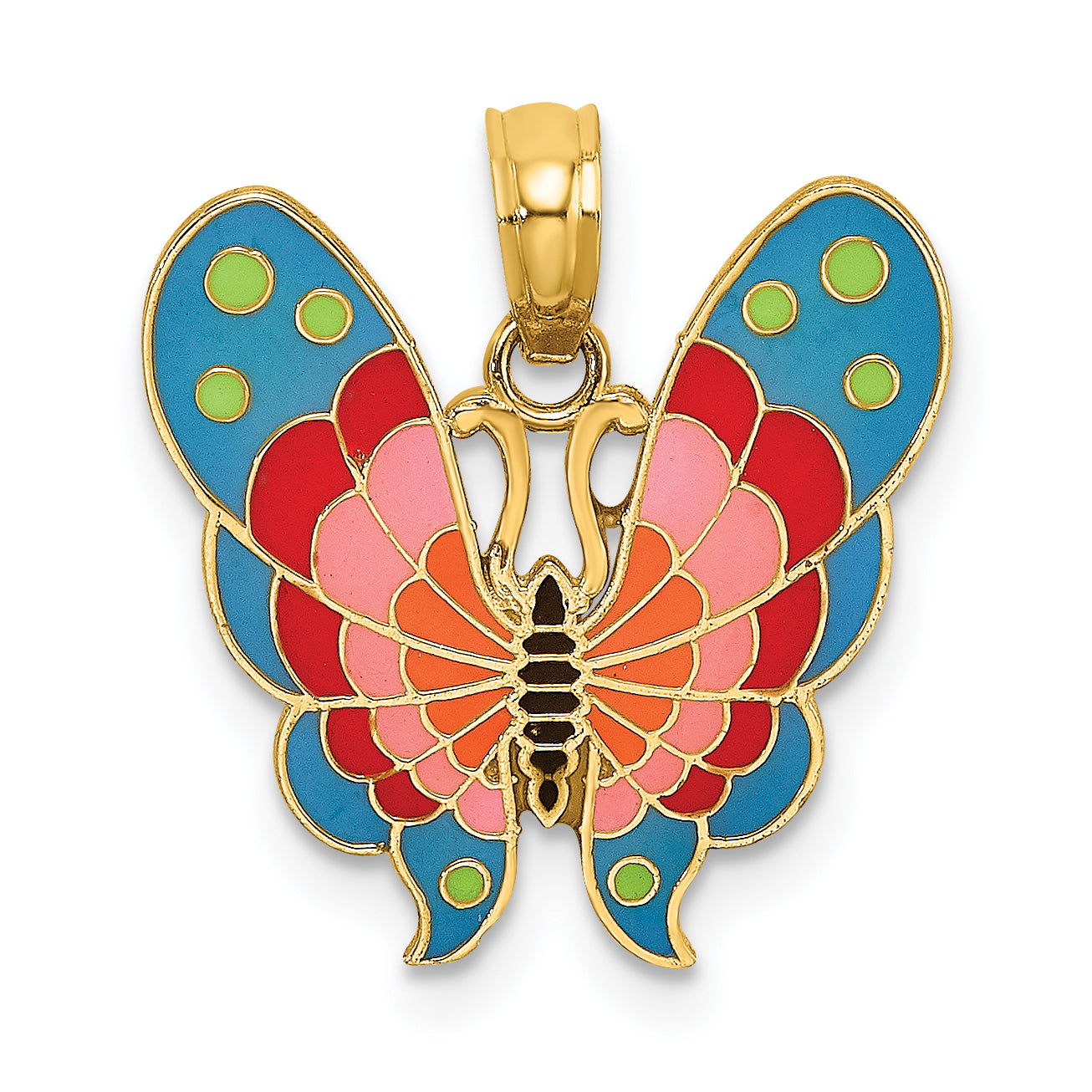14K w/ Multi-Color Enamel Butterfly Charm Main image