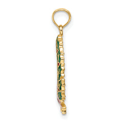 14K Enamel CHRISTMAS WREATH Charm