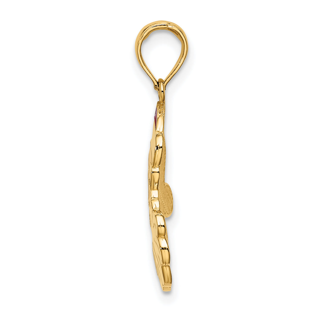 14K w/ Enamel Santa Face Charm