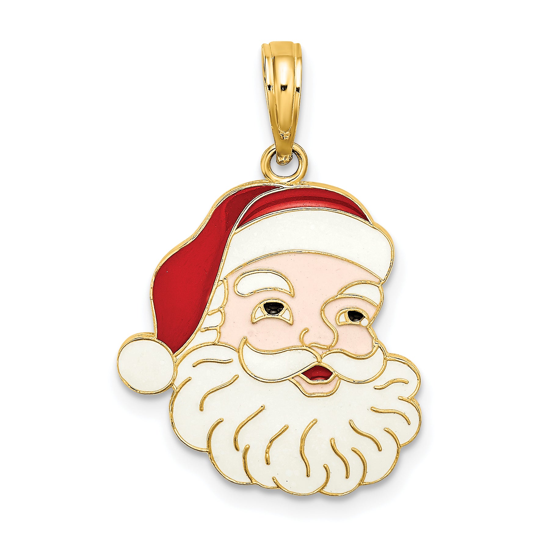 14K w/ Enamel Santa Face Charm Main image