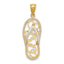 14K Multi Heart Flip-Flop w/ White Enamel Charm
